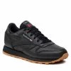 Unisexe Chaussures Reebok - Cl Lthr 49800 Black/Gum Noir