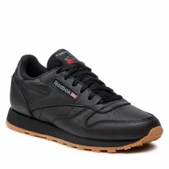 Unisexe Chaussures Reebok - Cl Lthr 49800 Black/Gum Noir
