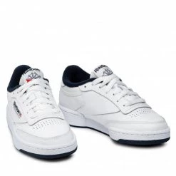 Unisexe Chaussures Reebok - Club C 85 AR0457 White/Navy Blanc -Reebok Classic Soldes 0000199643613 8