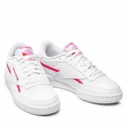 Chaussures De Sport Chaussures Reebok - Club C 85 Vegan GZ3663 Ftwwht/Atopnk/Vecred Blanc -Reebok Classic Soldes 0000209252453 08 mt