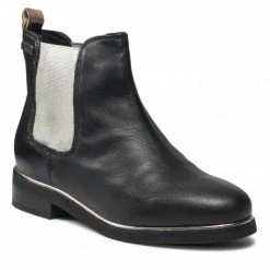 Femme Bottines Chelsea LES TROPEZIENNES - Micky 40110 Black/Gold Noir