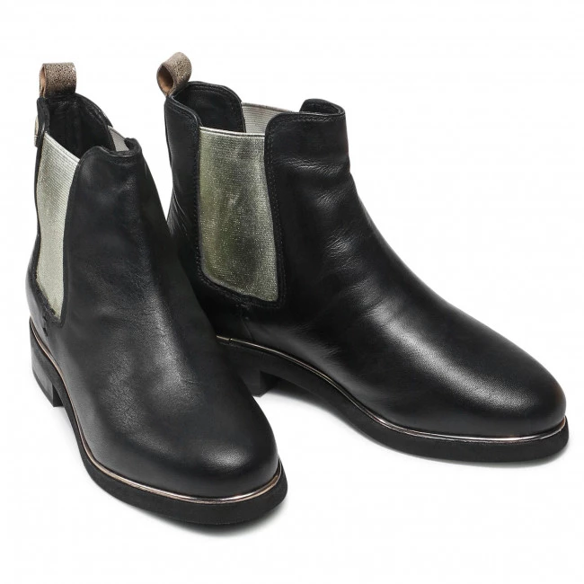 Femme Bottines Chelsea LES TROPEZIENNES - Micky 40110 Black/Gold Noir 5 Femme Bottines Chelsea LES TROPEZIENNES - Micky 40110 Black/Gold Noir – Image 5