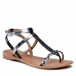 Femme Sandales LES TROPEZIENNES - Hilatres C19036 Black/Silver Noir, Argent