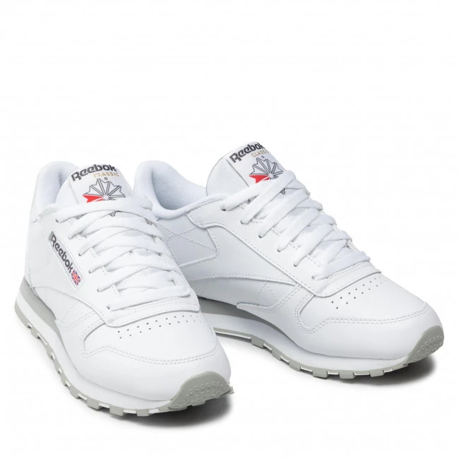 Unisexe Chaussures Reebok - Cl Lthr 2214 White/Light Grey Blanc 5 Unisexe Chaussures Reebok - Cl Lthr 2214 White/Light Grey Blanc – Image 5