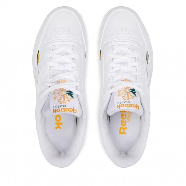 Chaussures De Sport Chaussures Reebok - Club C 85 Vegan GY7154 Ftwwht/Cogold/Drkgrn Blanc 5 Chaussures De Sport Chaussures Reebok - Club C 85 Vegan GY7154 Ftwwht/Cogold/Drkgrn Blanc – Image 5