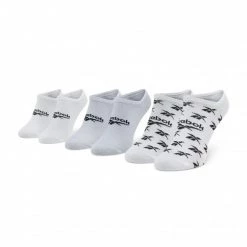 Accessoires Chaussettes Basses Unisex Reebok - Cl Fo Invisible Sock 3P GG6678 White/Lgsogr/White Blanc, Gris