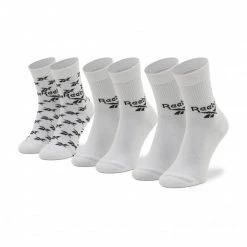 Accessoires Lot De 3 Paires De Chaussettes Hautes Unisexe Reebok - Cl Fo Crew Sock 3P GG6682 White Blanc